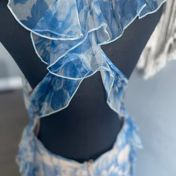 Alice McCALL Oh My Goddess Open-Back Ruffled Floral-Print Silk - Picture 8 of 10